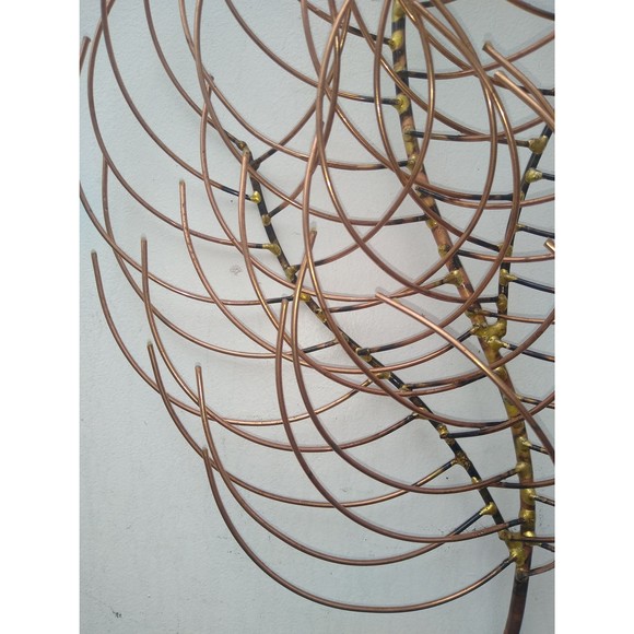 Copper and Brass Giavanna Branch Small Metal Wall Hanging Art Decor Sculpture - Picture 3 of 10